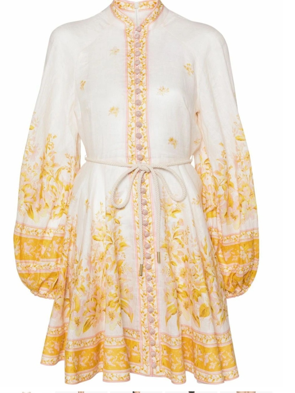 Zimmermann Golden Buttoned Mini Dress - NWT - AU0/US4